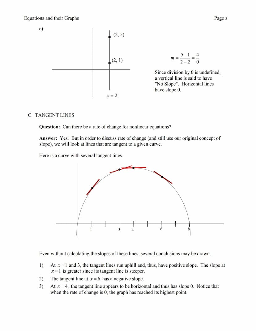 I. LINEAR EQUATIONS
A. GRAPHS
Any equation with first powers of x and/or y is referred to as a linear equation. When
graphed, all ordered (x