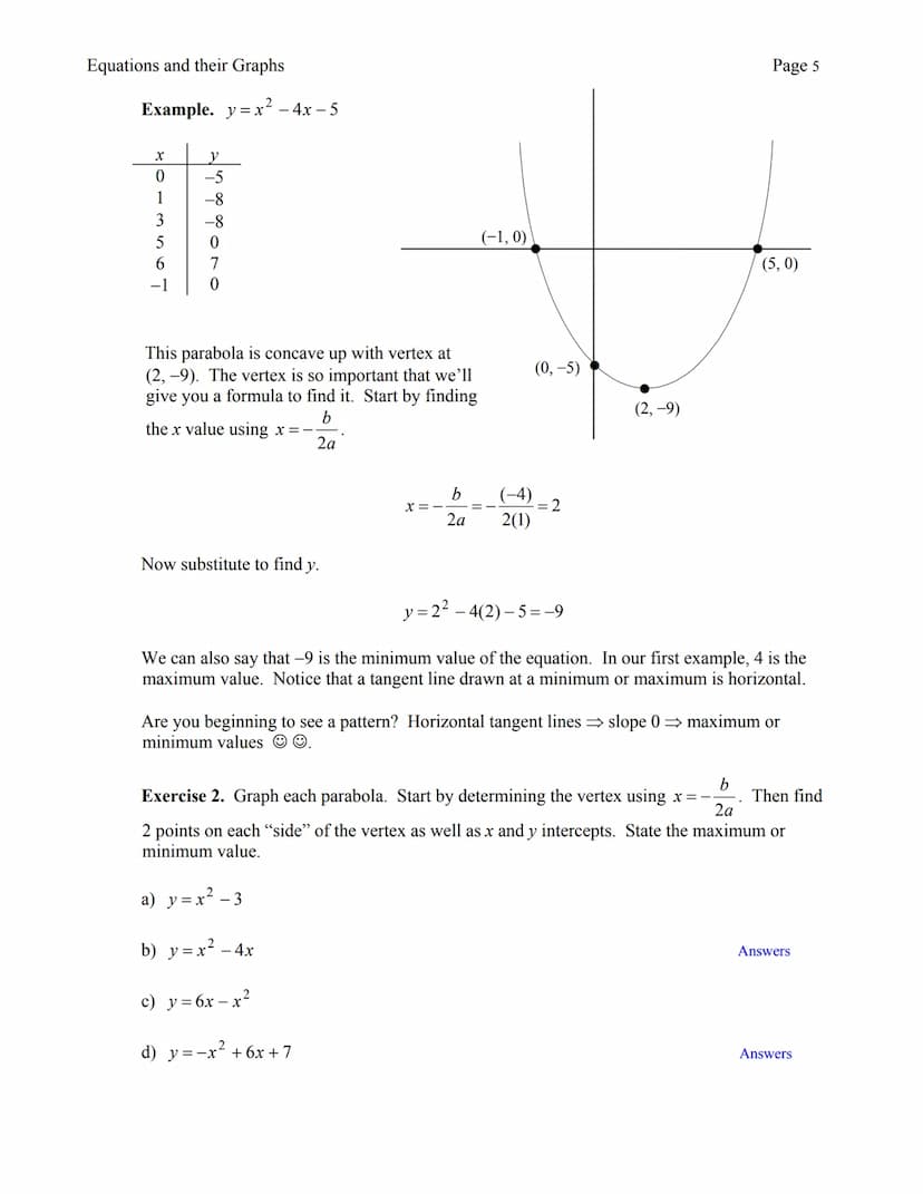 I. LINEAR EQUATIONS
A. GRAPHS
Any equation with first powers of x and/or y is referred to as a linear equation. When
graphed, all ordered (x