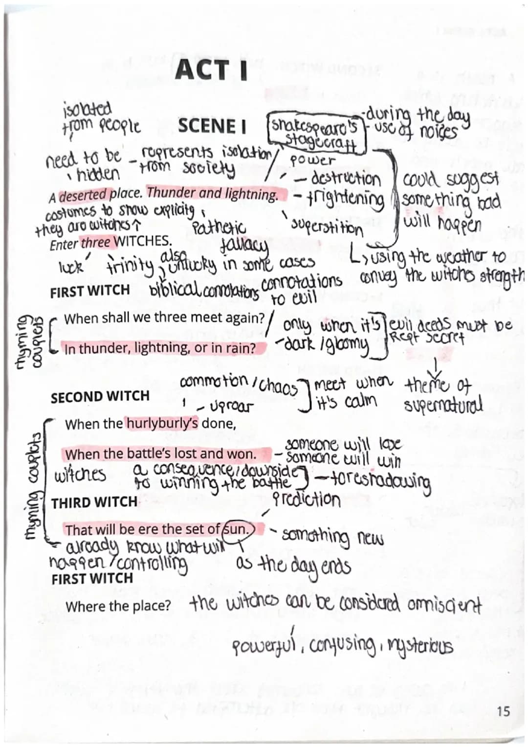 Macbeth Act 1 Scene 1 Annotations