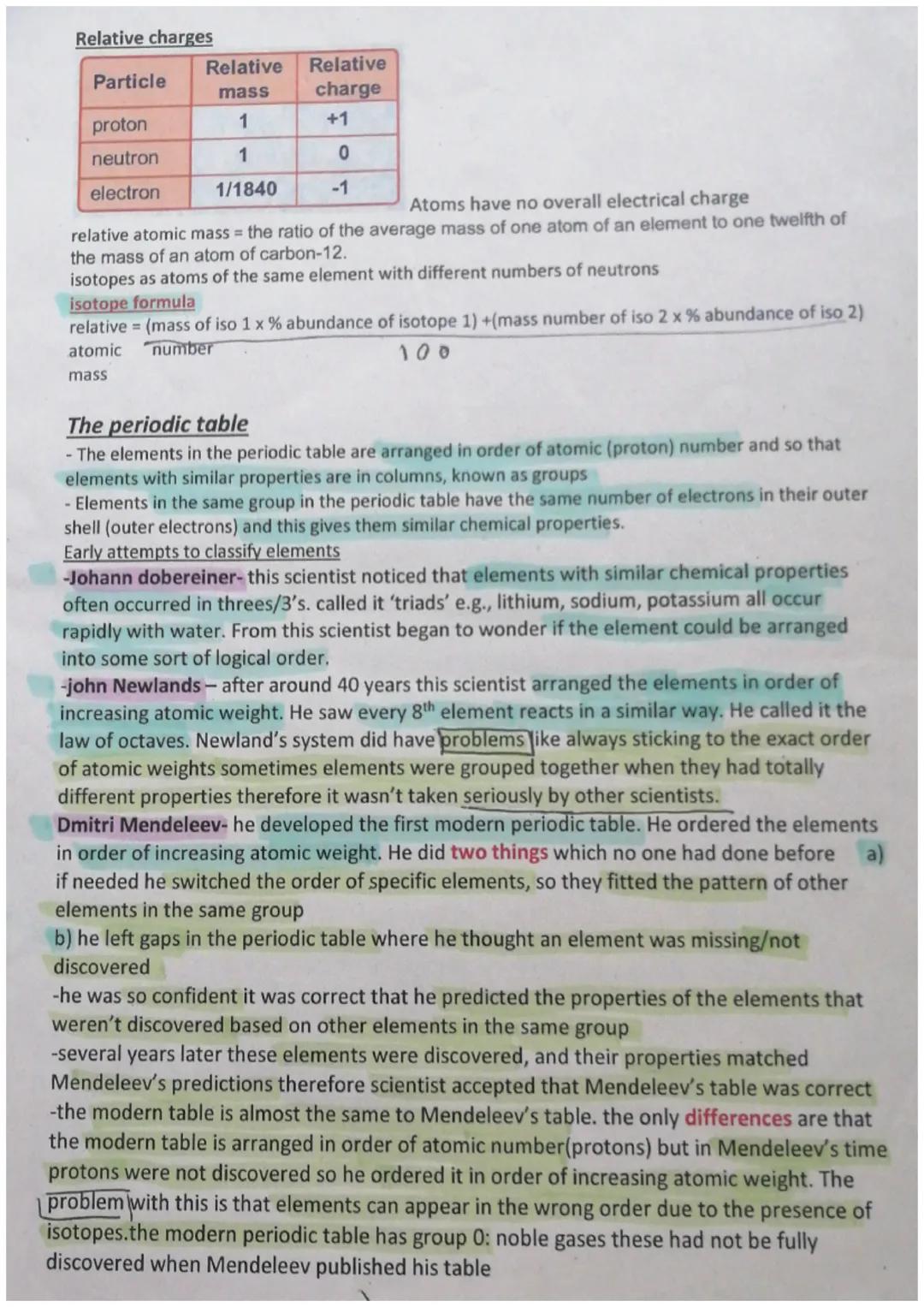 Chemistry revision c1-c5
C1
A simple model of the atom, symbols, relative atomic mass, electronic charge and
isotopes
-All substances are ma