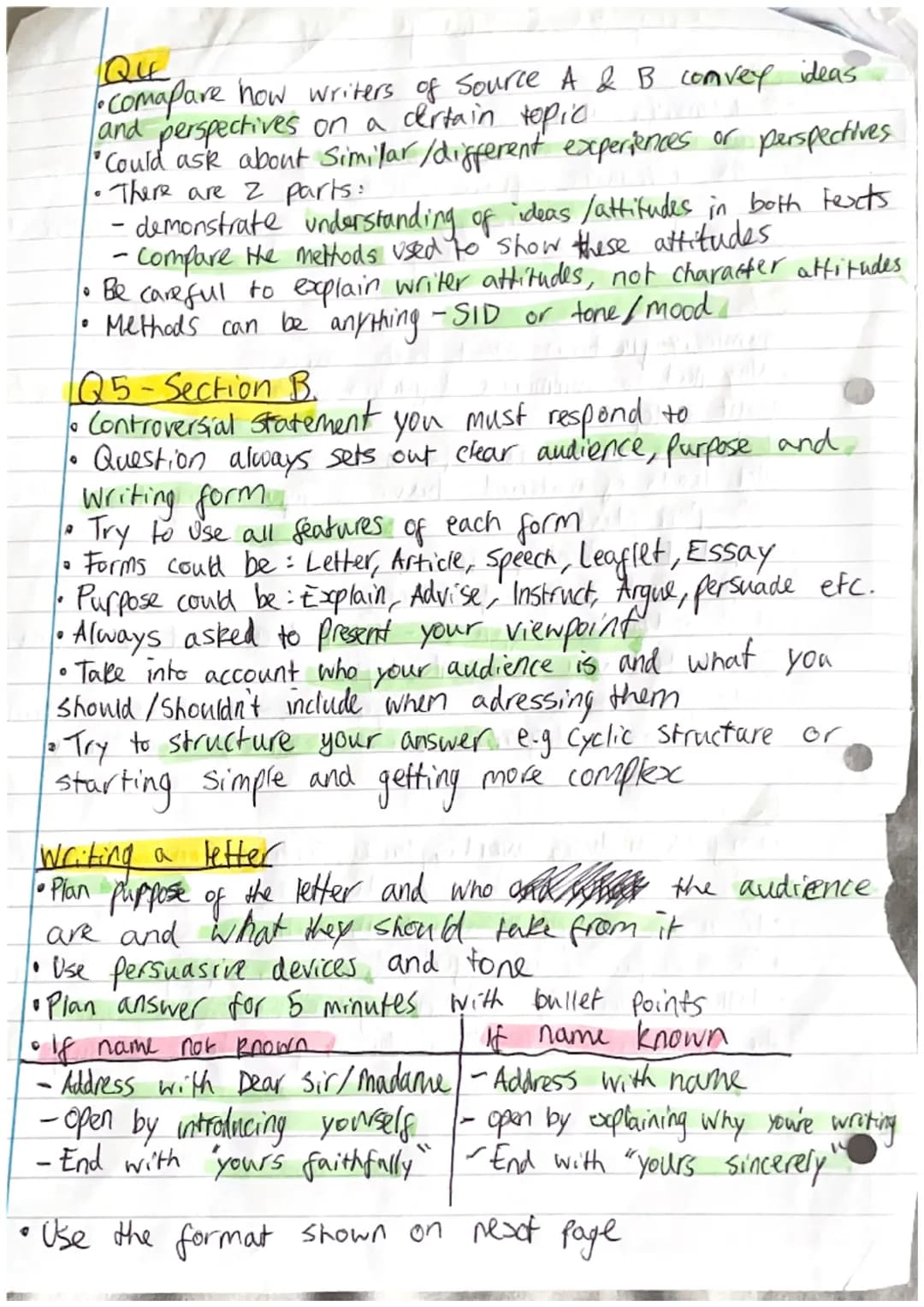 English Language Paper 2
Th
Q1
•8 Statements - 4 true, 4 false
statements are in chronological order - easy to check
• Some statements requi