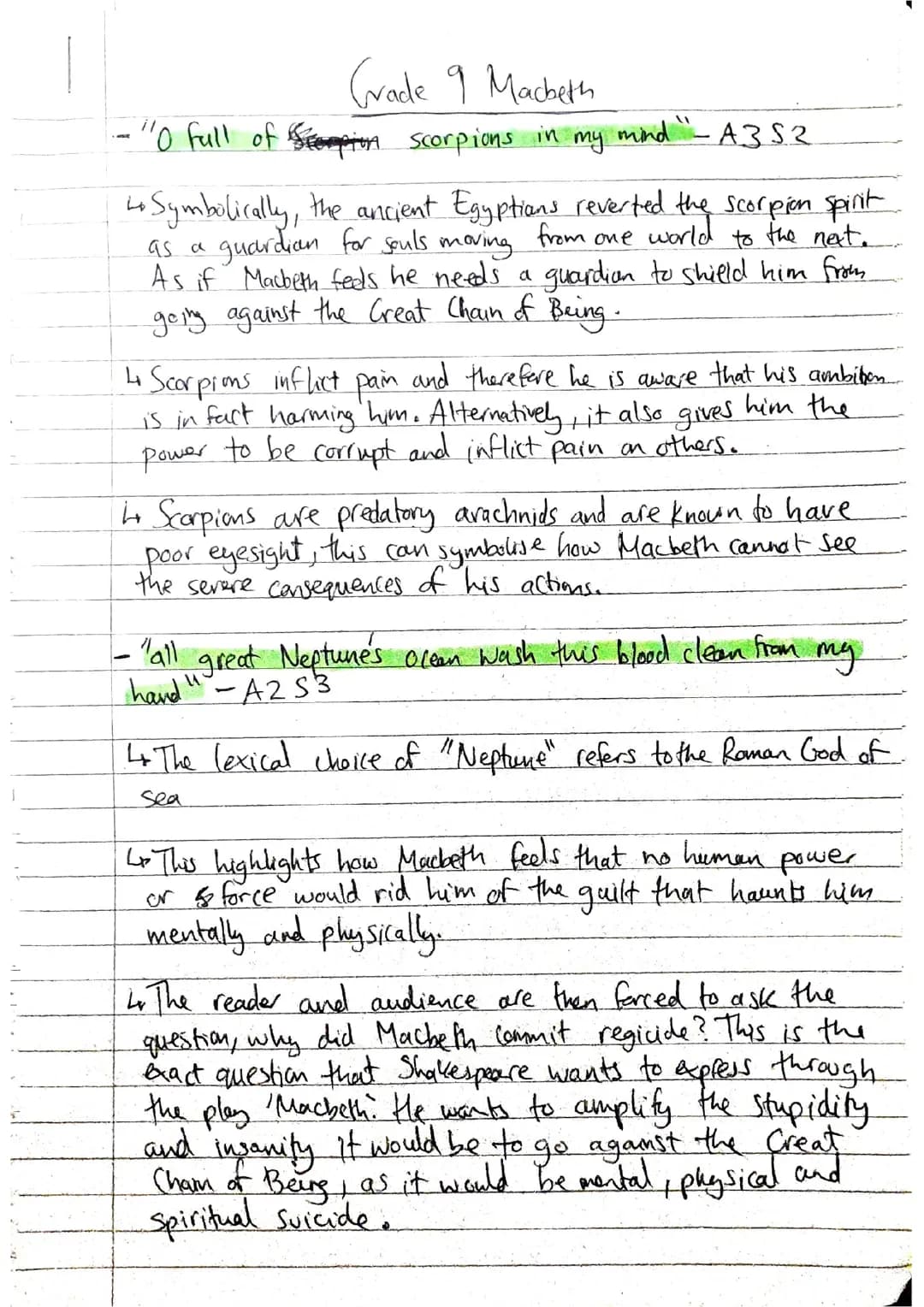 GRADE 9 MACBETH ANALYSIS