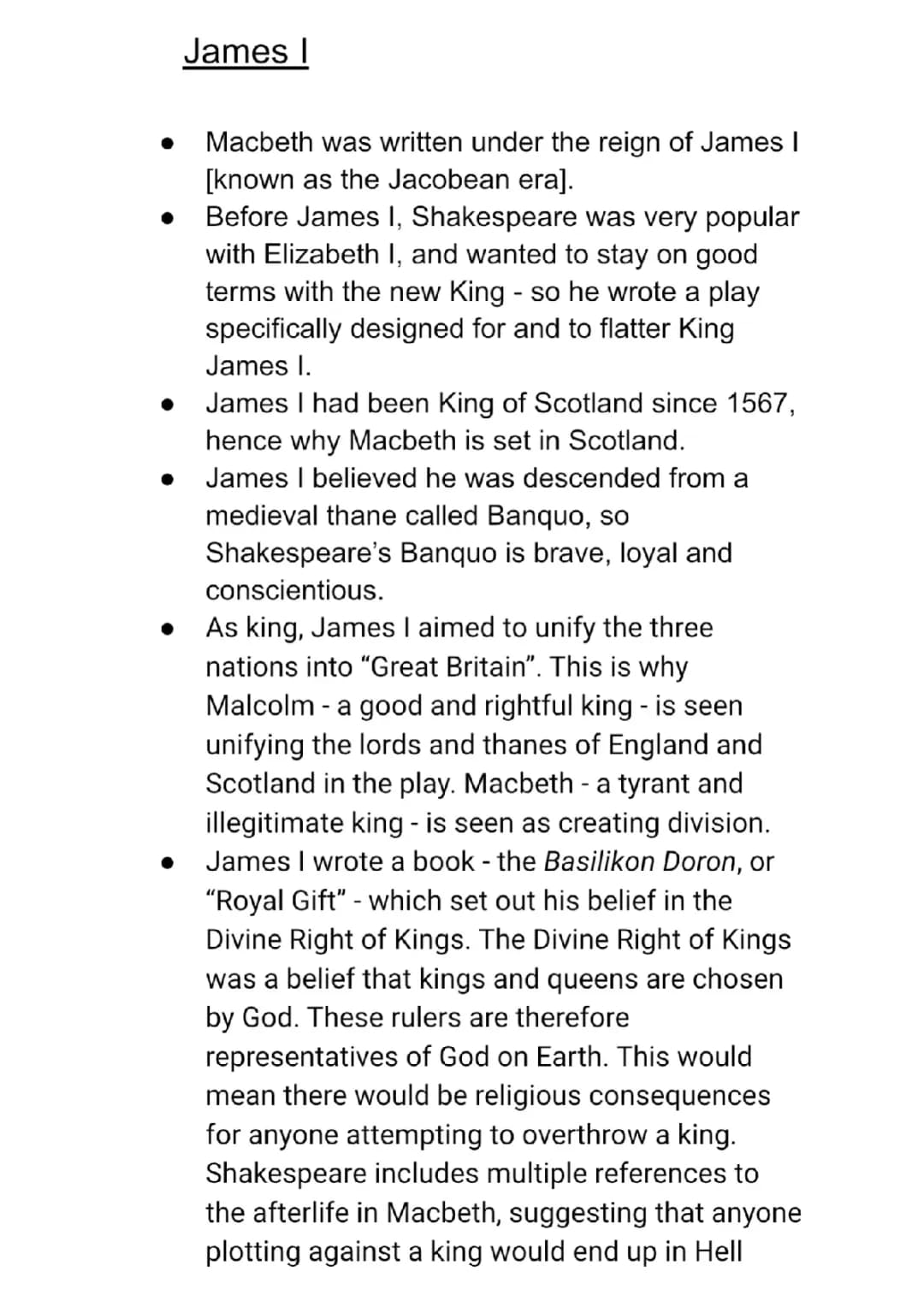 Macbeth all context notes 📝
