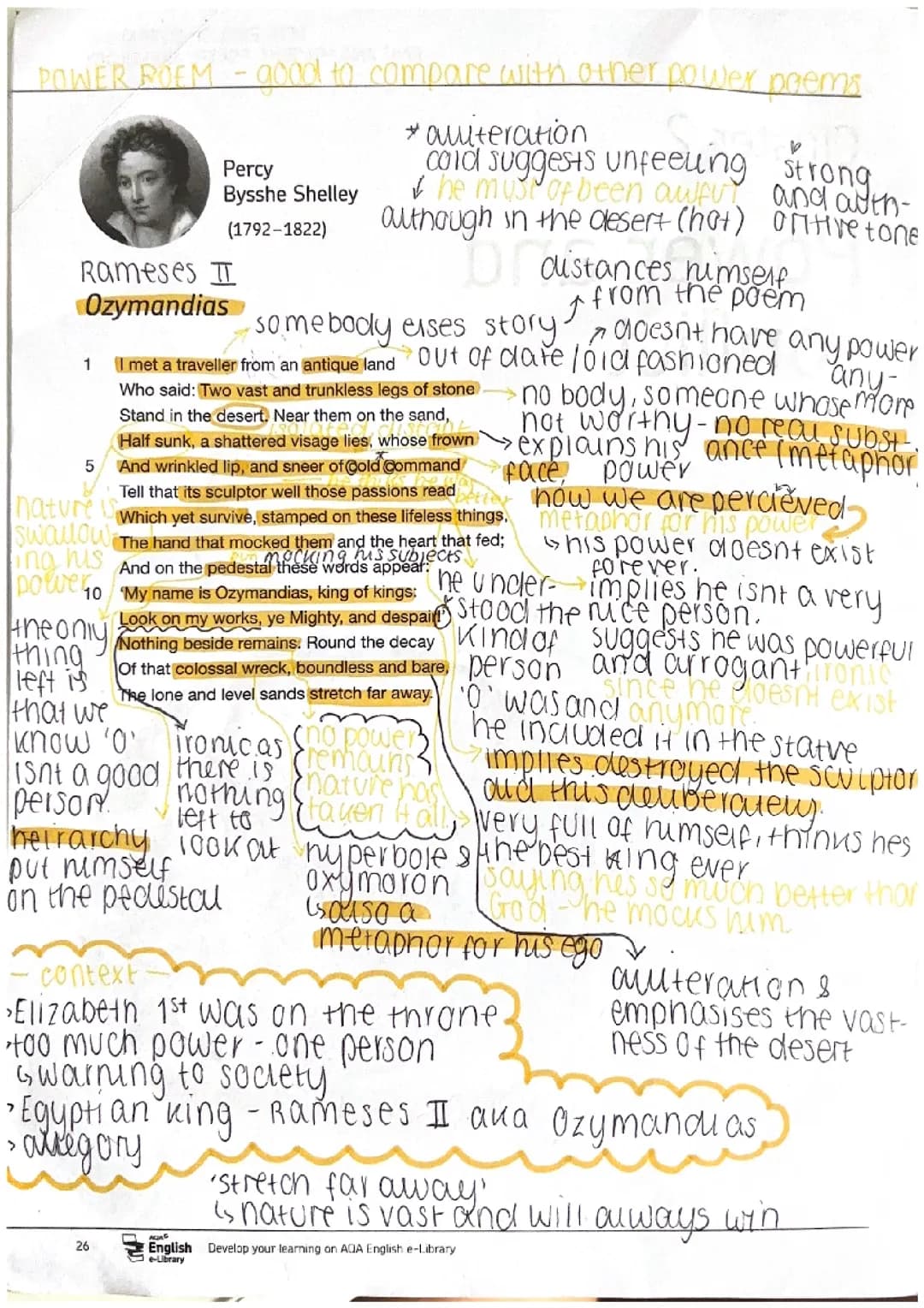 power and conflict poetry annotations