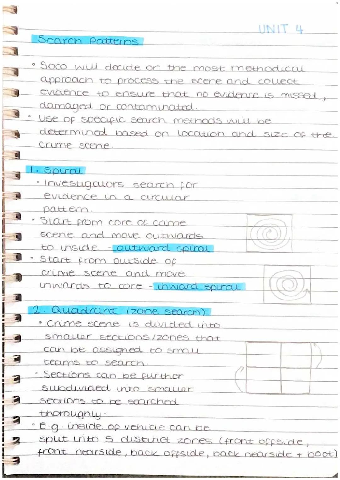 Forensic Science Search Patterns