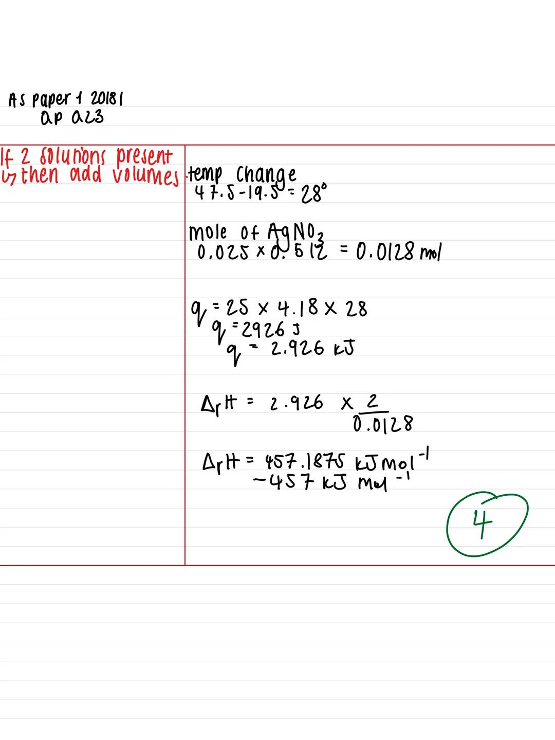 9.2-Measuring Enthalpy Changes (Lesson 1)
key facts:
Notes:
Calculate heat energy, g, in Joules
transferred into or out of material,
q = МСД