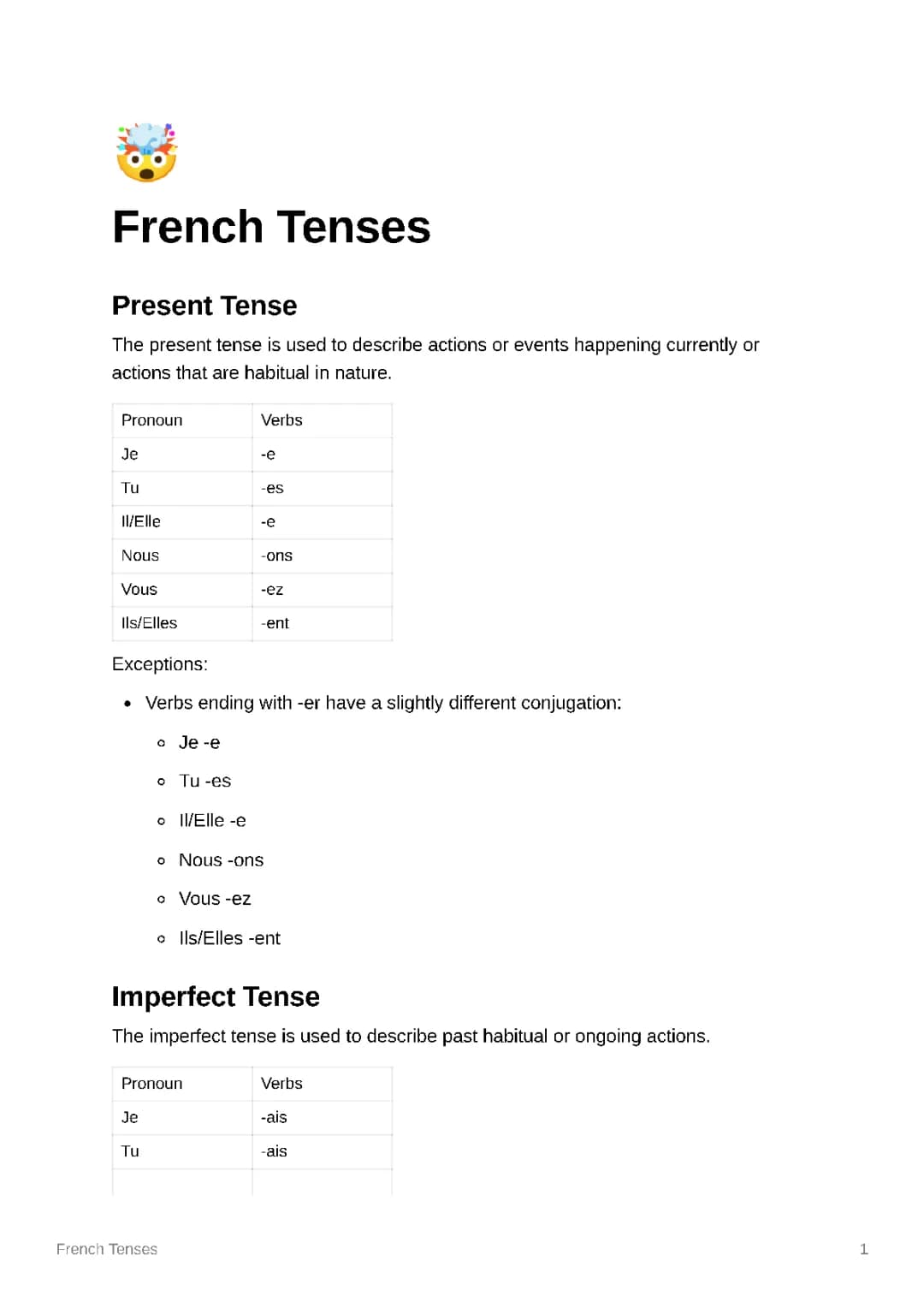 French Verb Tenses: Easy Guide with Irregular Verbs and PDF Fun