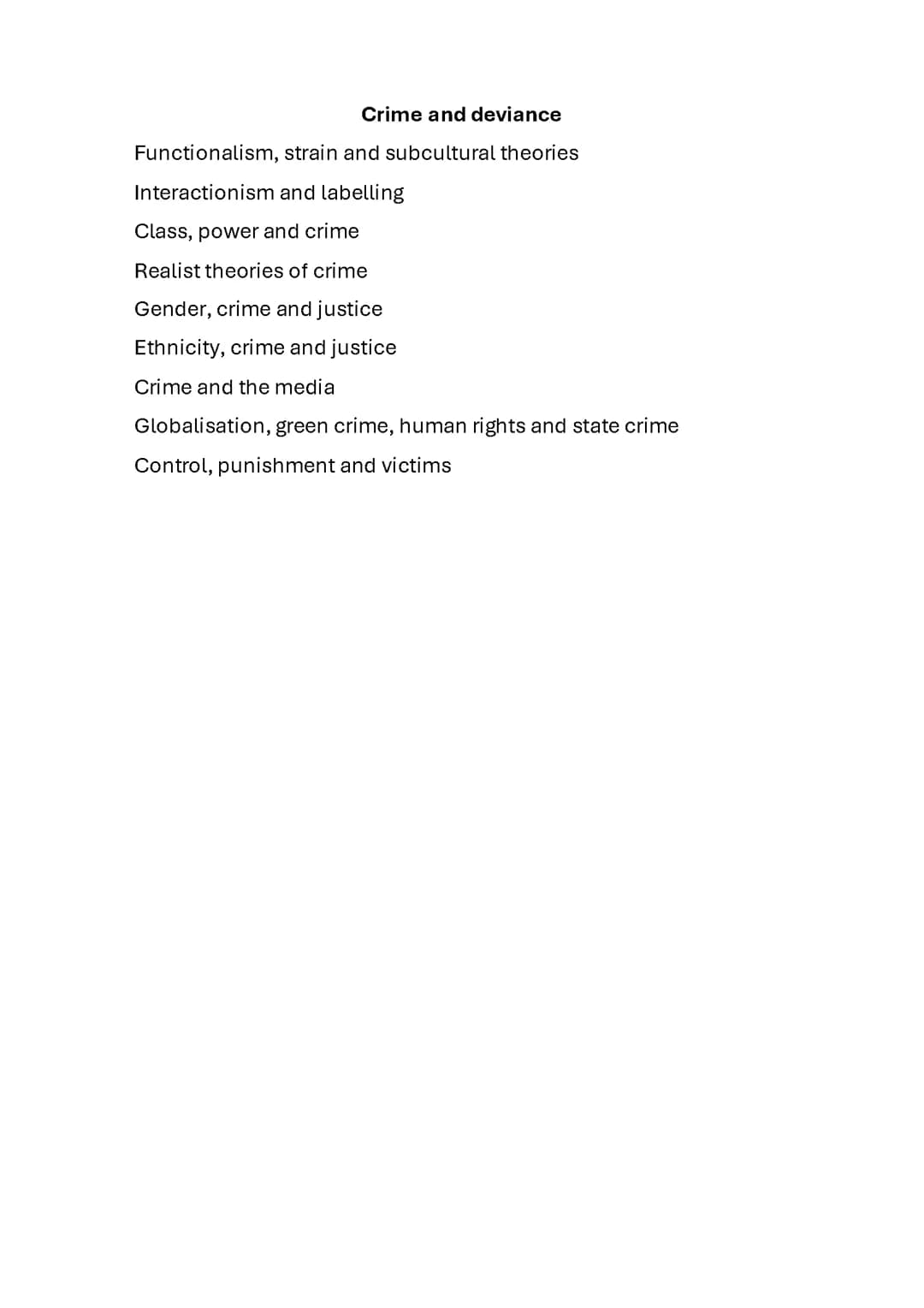 crime and deviance