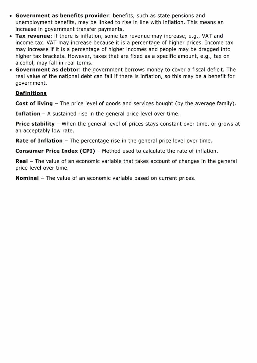 
<p>Price stability and inflation</p>
<p>The general price level tracks the prices of goods and services in an economy. Price stability occu