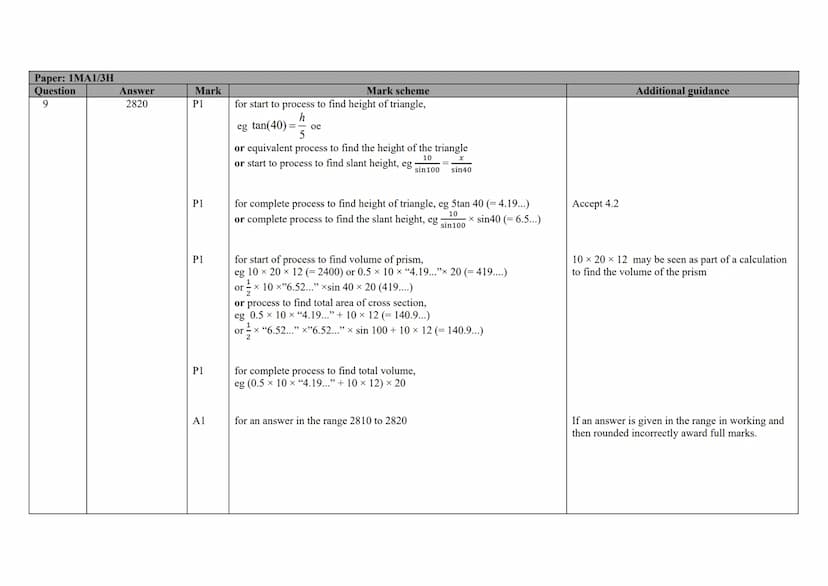 P Pearson
Edexcel
Mark Scheme (Results)
November 2020
Pearson Edexcel GCSE
In Mathematics (1 MA1)
Higher (Calculator) Paper 3H Edexcel and B