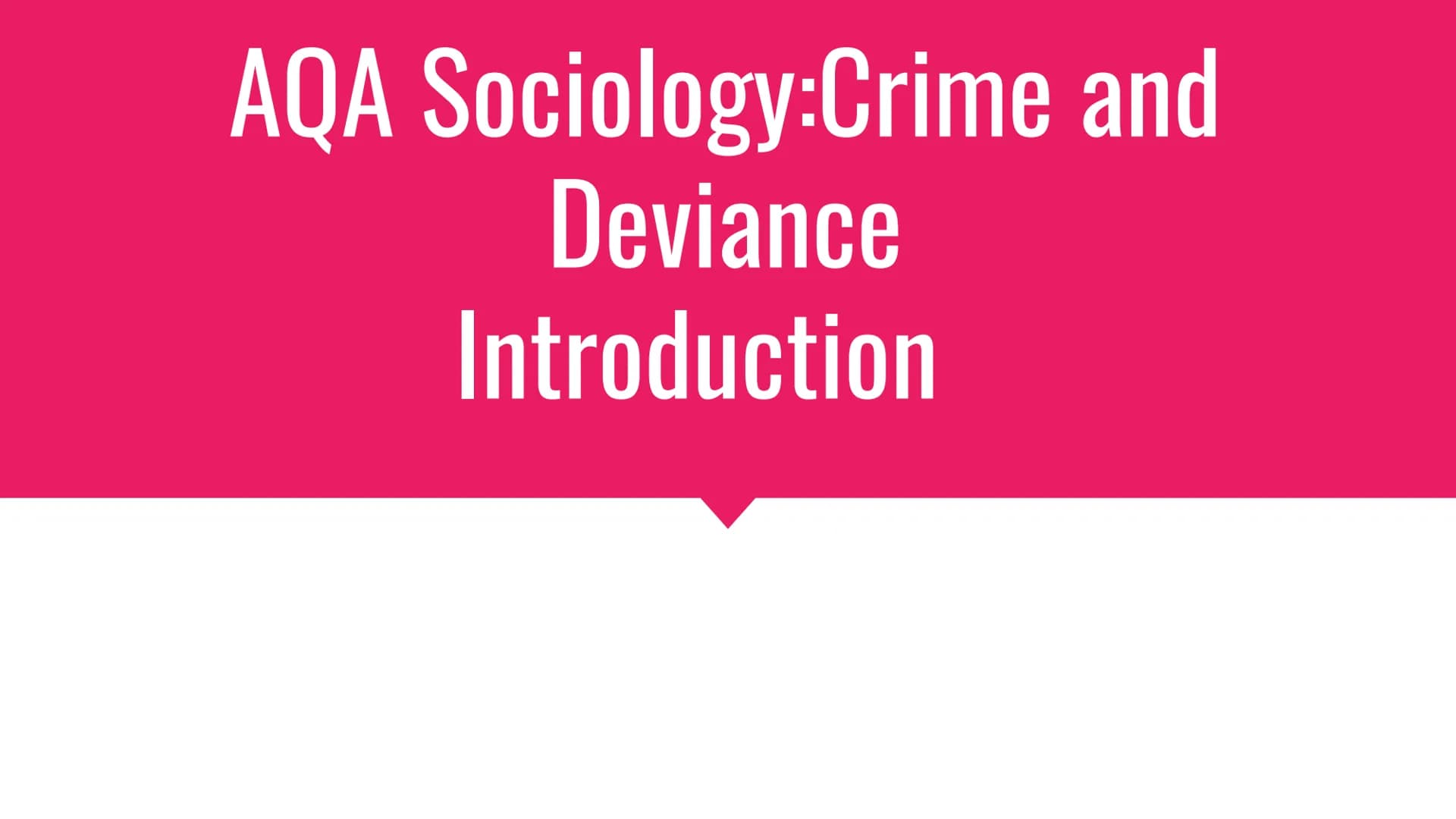 AQA Sociology:Crime and
Deviance
Introduction Crime and Deviance
Crime is behaviour that breaks the written laws of a
society.
Deviance is b