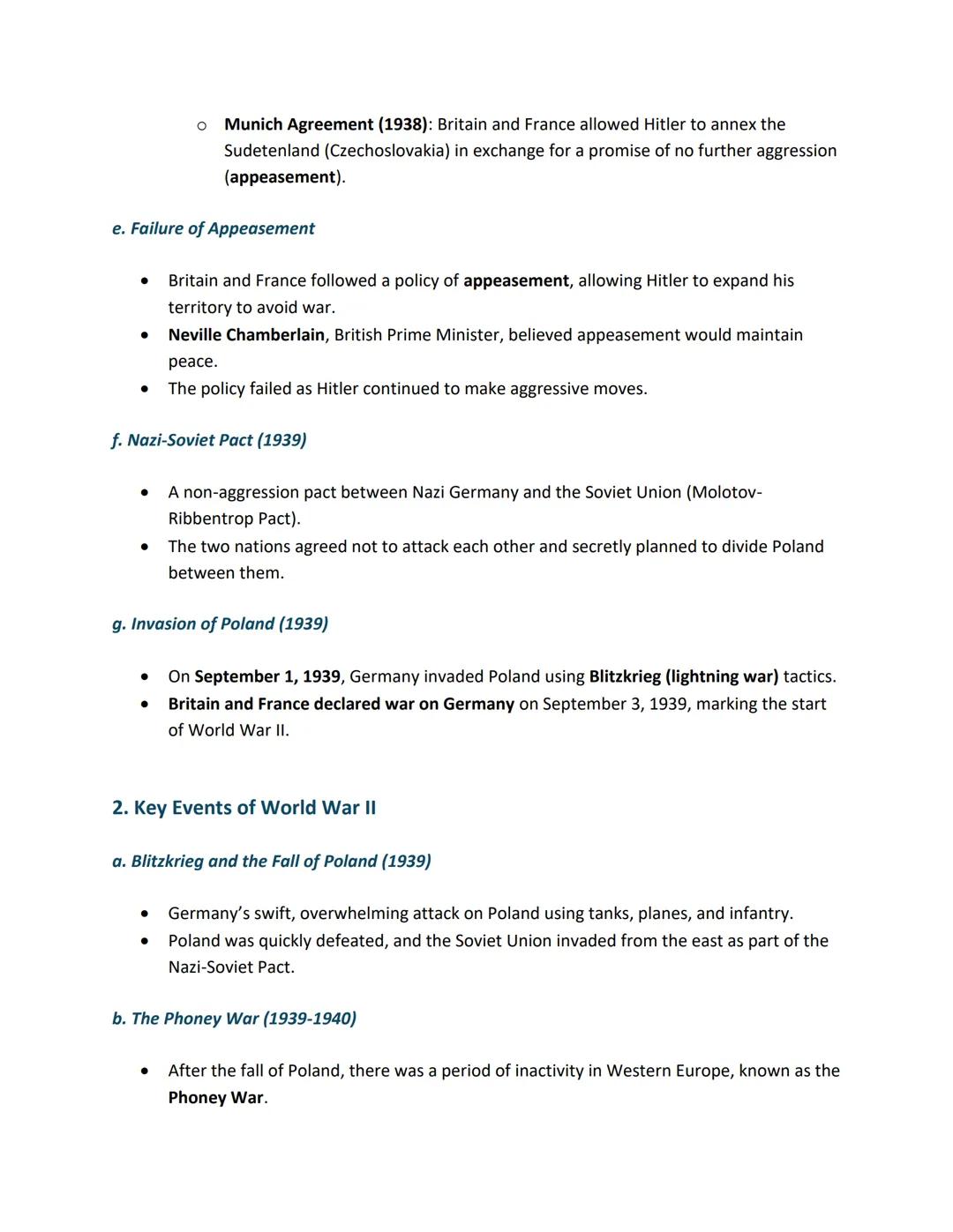 Causes of World War II

a. Treaty of Versailles (1919)

- The harsh terms of the Treaty of Versailles after World War I created widespread
r