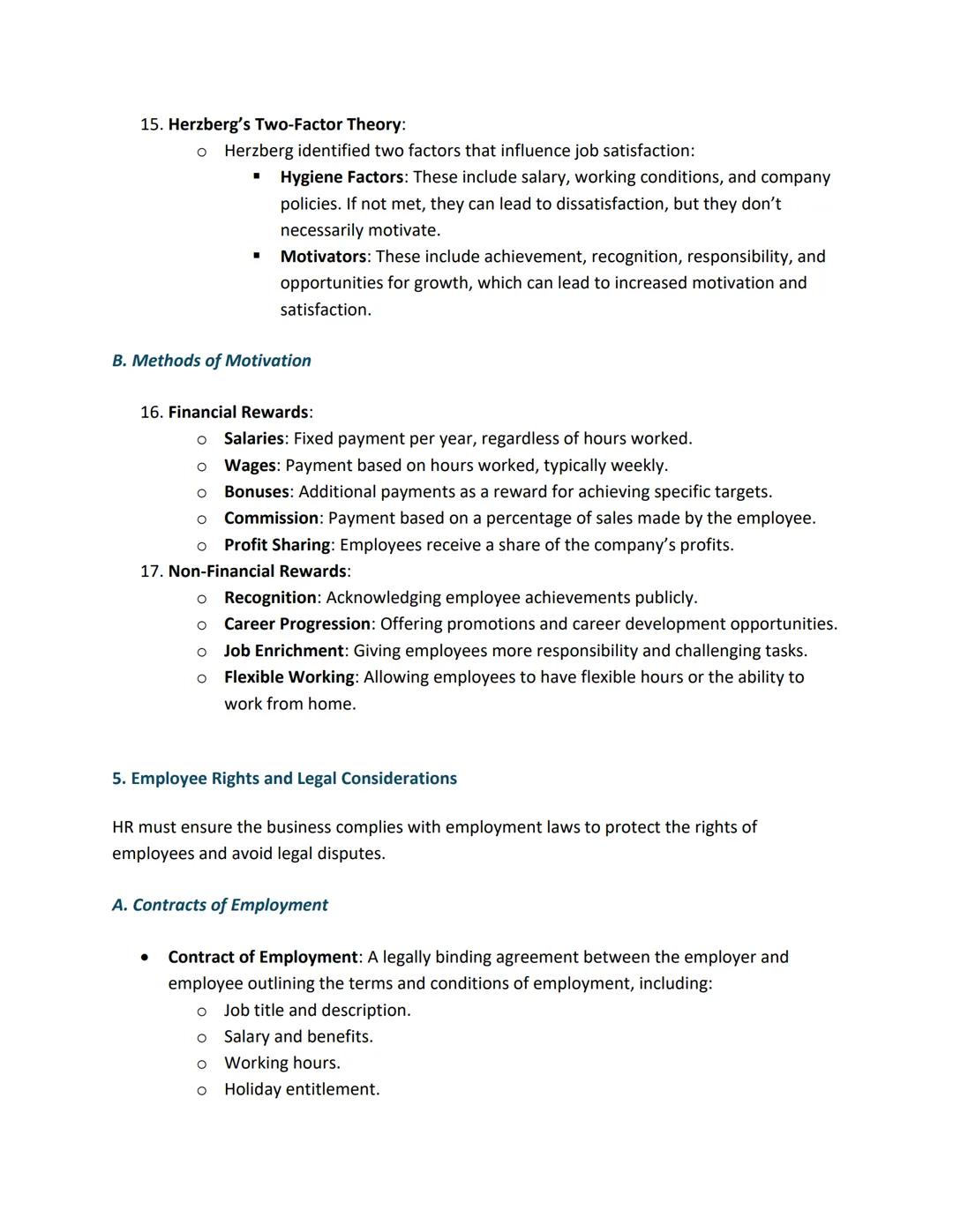 1. The Role of Human Resources
Human Resources (HR) refers to the department responsible for managing the workforce of a
business. The main 