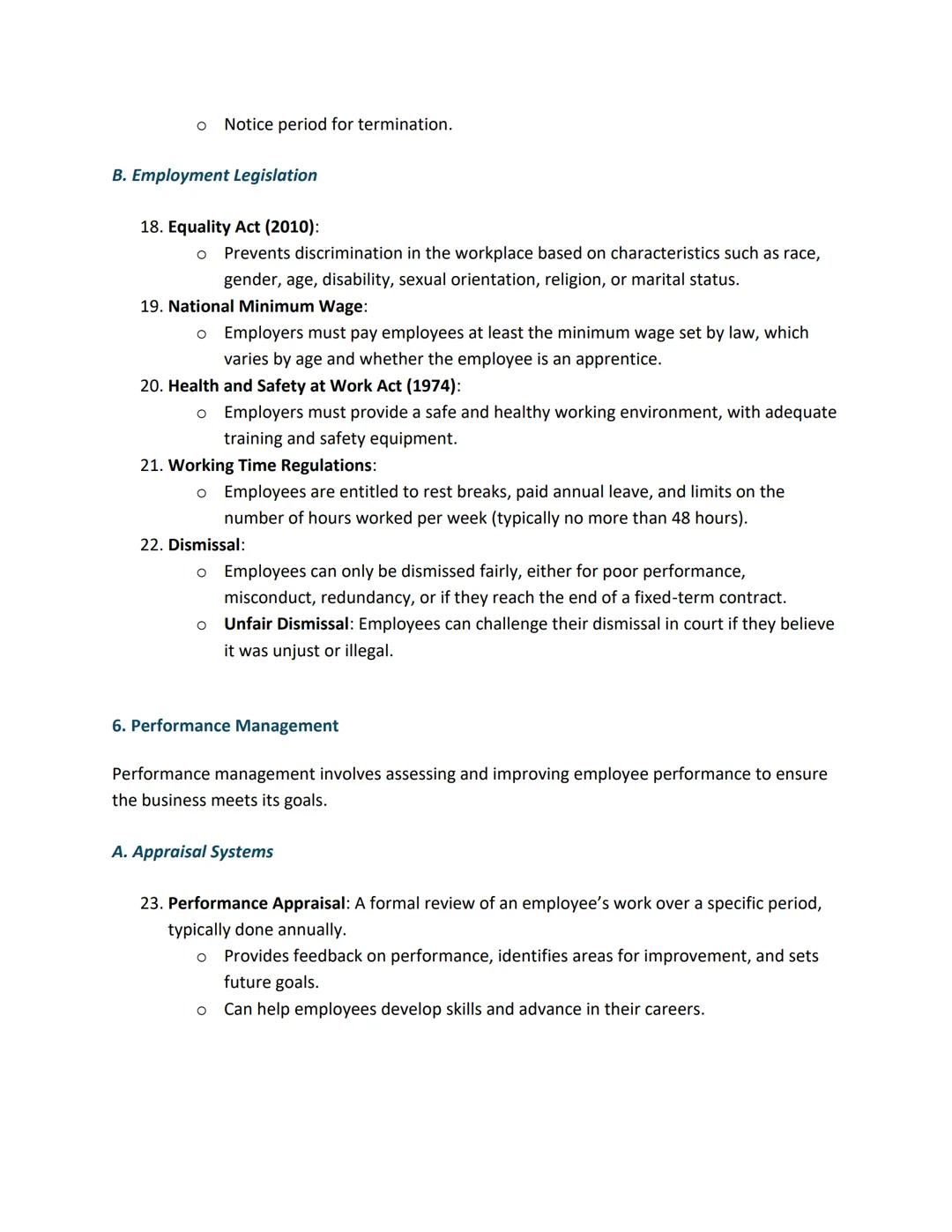 1. The Role of Human Resources
Human Resources (HR) refers to the department responsible for managing the workforce of a
business. The main 