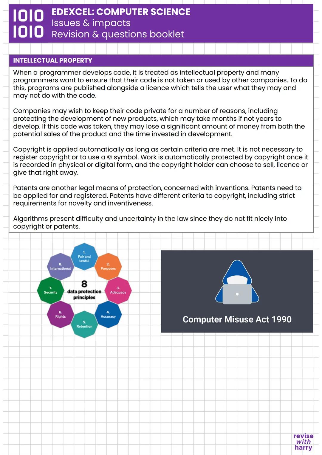1010
EDEXCEL:COMPUTER SCIENCE
Issues & impacts
1010 Revision & questions booklet
ENVIORNMENTAL ISSUES
Environmental concerns are those where