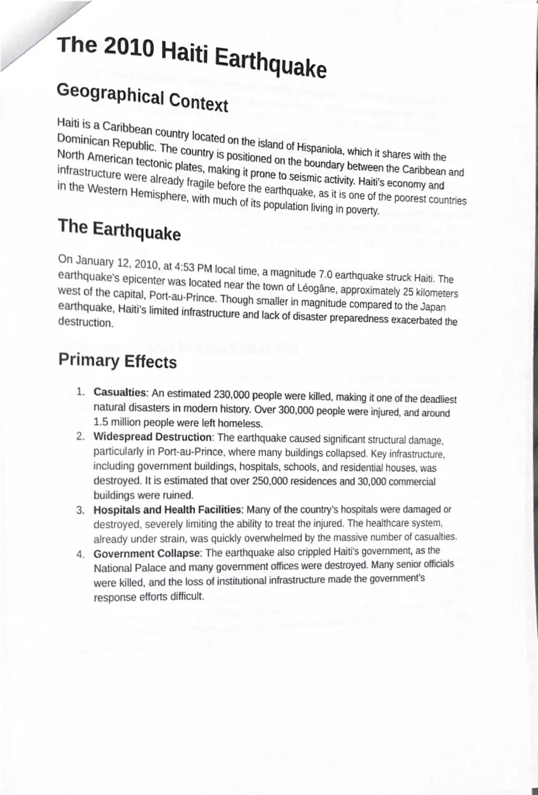 The 2011 Japan Earthquake
Geographical Context
Japan is an island nation located in East Asia, bordered by the Pacific Ocean, the Sea of
Jap