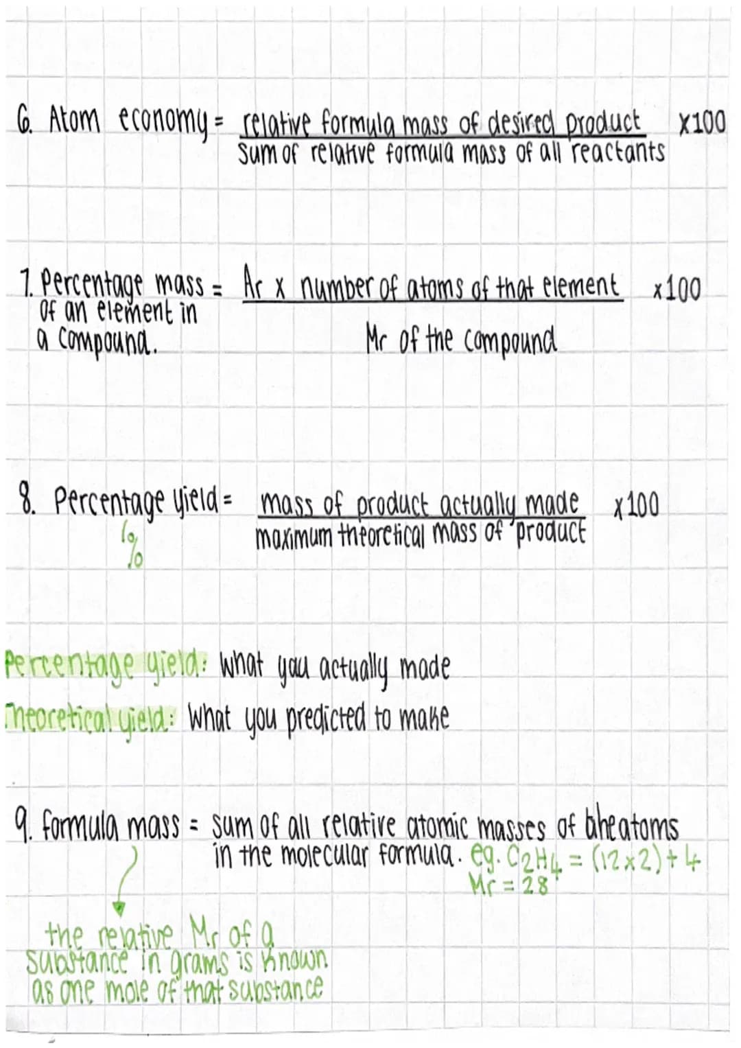 TOPIC 5
Quantative Chemisty
Formulas:
g
m rearrange for m:
m=nxMr
1. number of males = mass
mol
formula mass
dms
2. moles =
Volumex Concentr