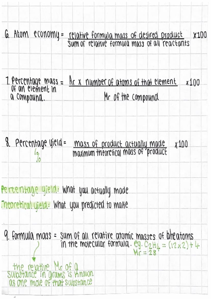 TOPIC 5
Quantative Chemisty
Formulas:
g
m rearrange for m:
m=nxMr
1. number of males = mass
mol
formula mass
dms
2. moles =
Volumex Concentr