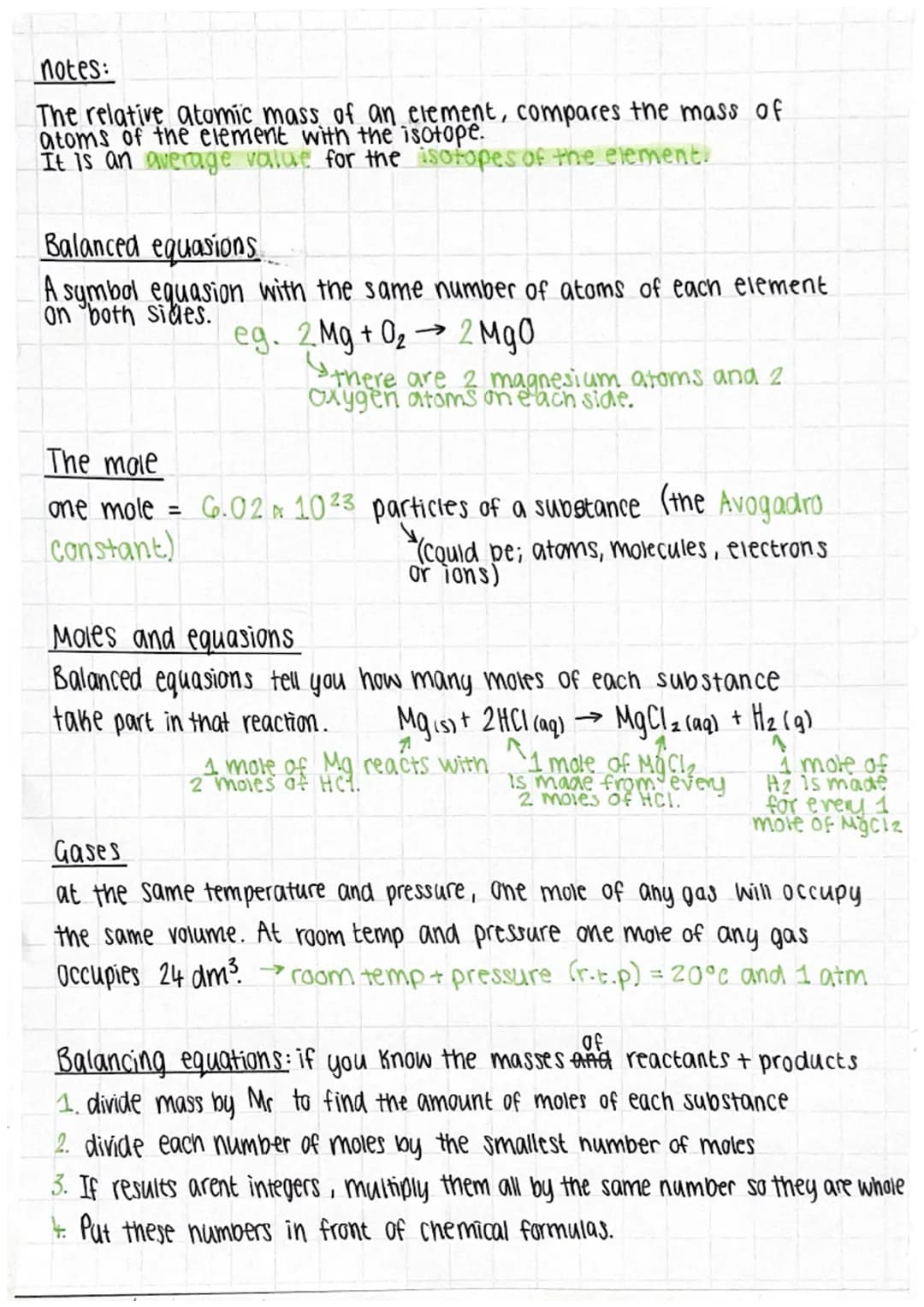 TOPIC 5
Quantative Chemisty
Formulas:
g
m rearrange for m:
m=nxMr
1. number of males = mass
mol
formula mass
dms
2. moles =
Volumex Concentr