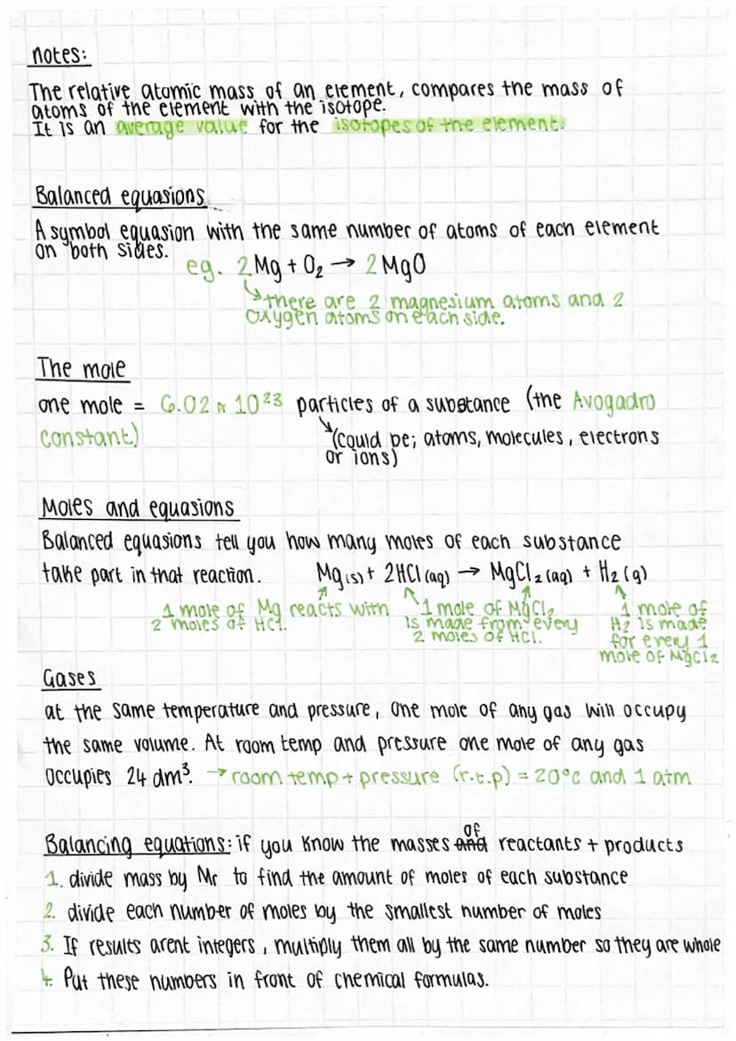TOPIC 5
Quantative Chemisty
Formulas:
g
m rearrange for m:
m=nxMr
1. number of males = mass
mol
formula mass
dms
2. moles =
Volumex Concentr