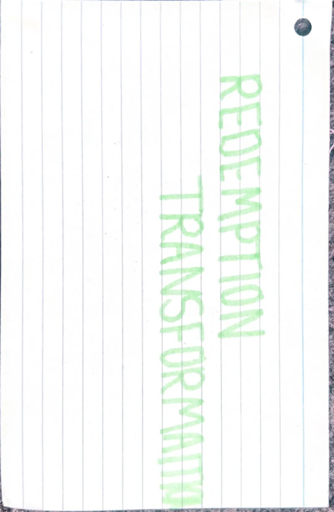 REDEMPTION
TRANSFORMATION context: industrial Revolution bought significant changes, worsening living
and working conditions. Increase in th
