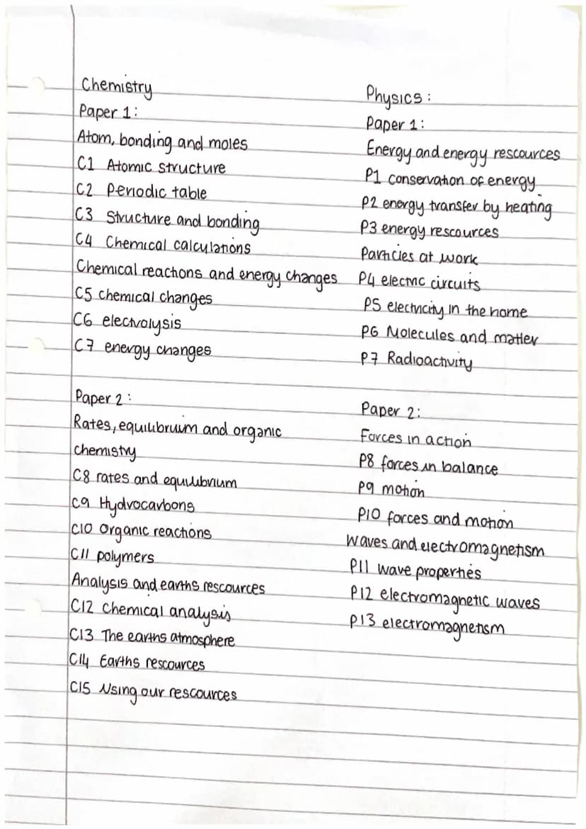 O
Trilogy checkust
Biology
Paper 1:
Cells and organisation
B1 cell structure and transport
B2 cell division
B3 organisation and digestive en