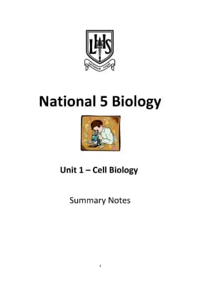 Know unit 1 biology summary notes thumbnail
