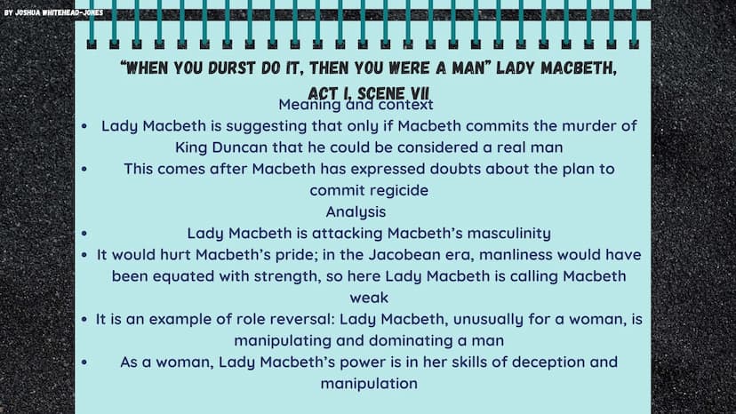 BY JOSHUA WHITEHEAD-JONES
MACBETH
Themes and Quotes BY JOSHUA WHITEHEAD-JONES
AMBITION
Principally, Macbeth is a play about ambition
and its