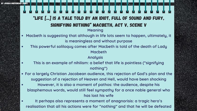 BY JOSHUA WHITEHEAD-JONES
MACBETH
Themes and Quotes BY JOSHUA WHITEHEAD-JONES
AMBITION
Principally, Macbeth is a play about ambition
and its