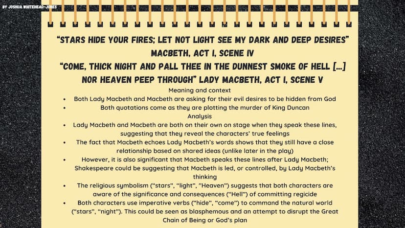 BY JOSHUA WHITEHEAD-JONES
MACBETH
Themes and Quotes BY JOSHUA WHITEHEAD-JONES
AMBITION
Principally, Macbeth is a play about ambition
and its