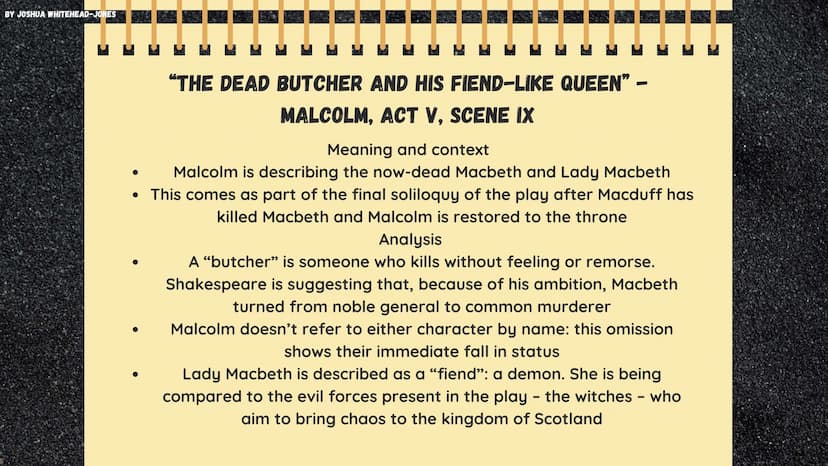 BY JOSHUA WHITEHEAD-JONES
MACBETH
Themes and Quotes BY JOSHUA WHITEHEAD-JONES
AMBITION
Principally, Macbeth is a play about ambition
and its