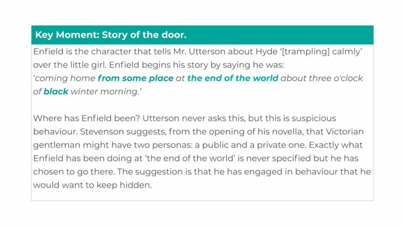 Secrecy and
reputation
Jekyll and Hyde
?
S The Victorian Gentleman
Victorian gentlemen were meant to show high
standards of decorum and mora