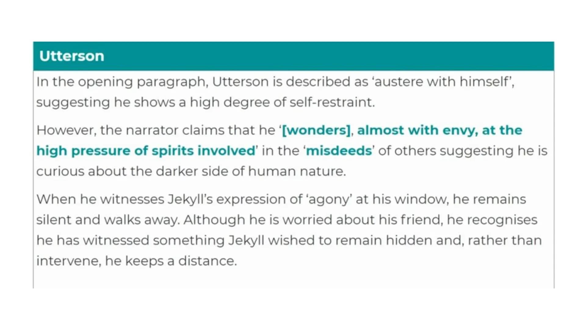 Secrecy and
reputation
Jekyll and Hyde
?
S The Victorian Gentleman
Victorian gentlemen were meant to show high
standards of decorum and mora