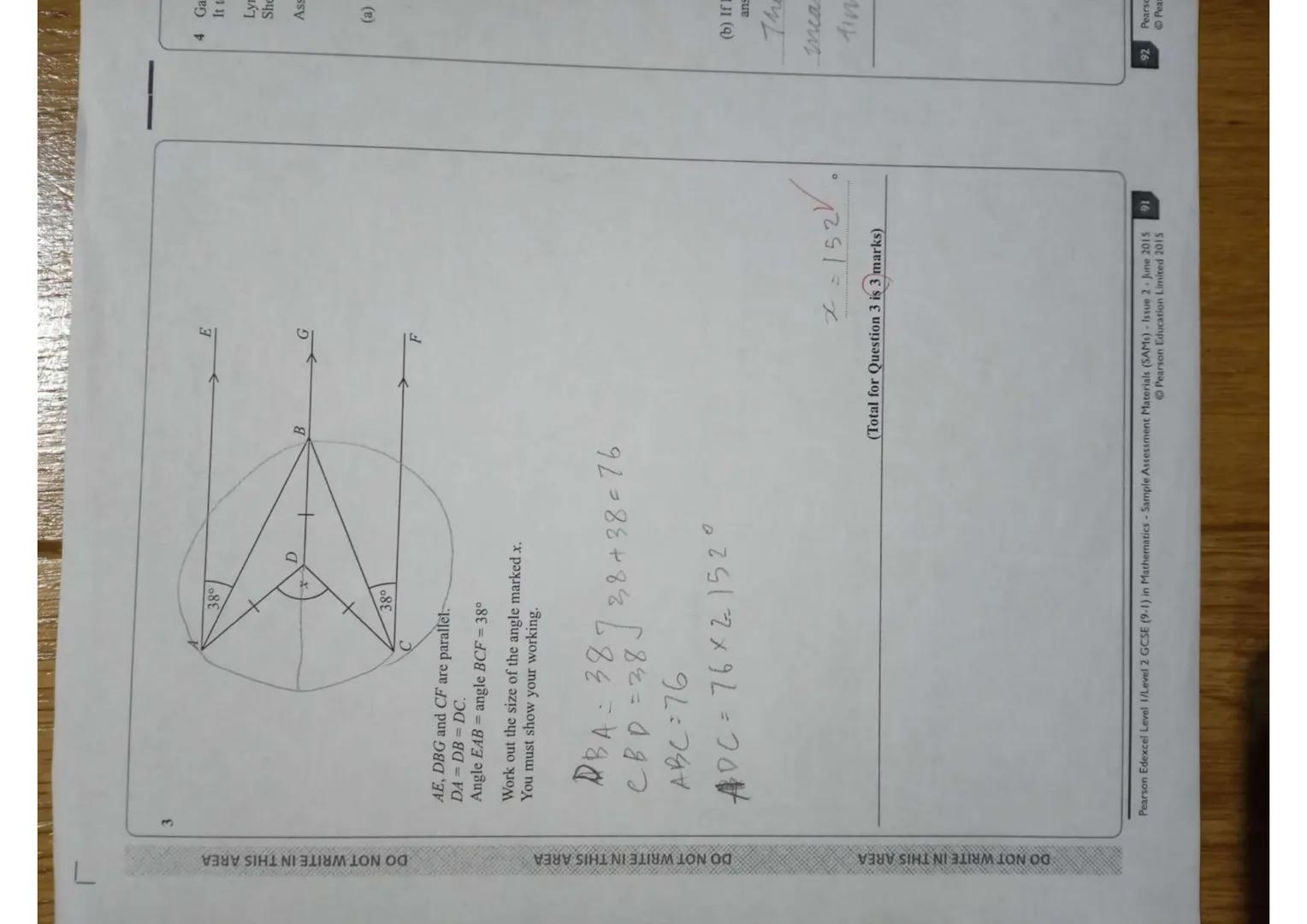 Write your name here
Surname
Pearson Edexcel
Level 1/Level 2 GCSE (9 -1)
Mathematics
Paper 1 (Non-Calculator)
Sample Assessment Materials - 