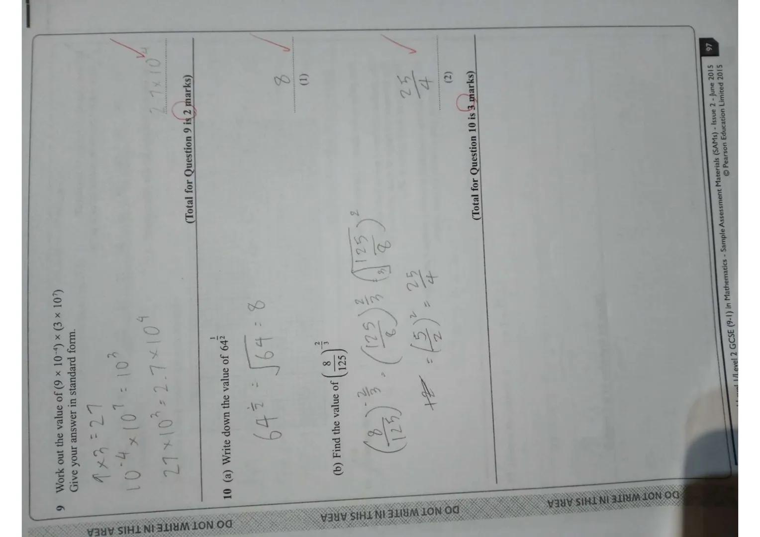 Write your name here
Surname
Pearson Edexcel
Level 1/Level 2 GCSE (9 -1)
Mathematics
Paper 1 (Non-Calculator)
Sample Assessment Materials - 