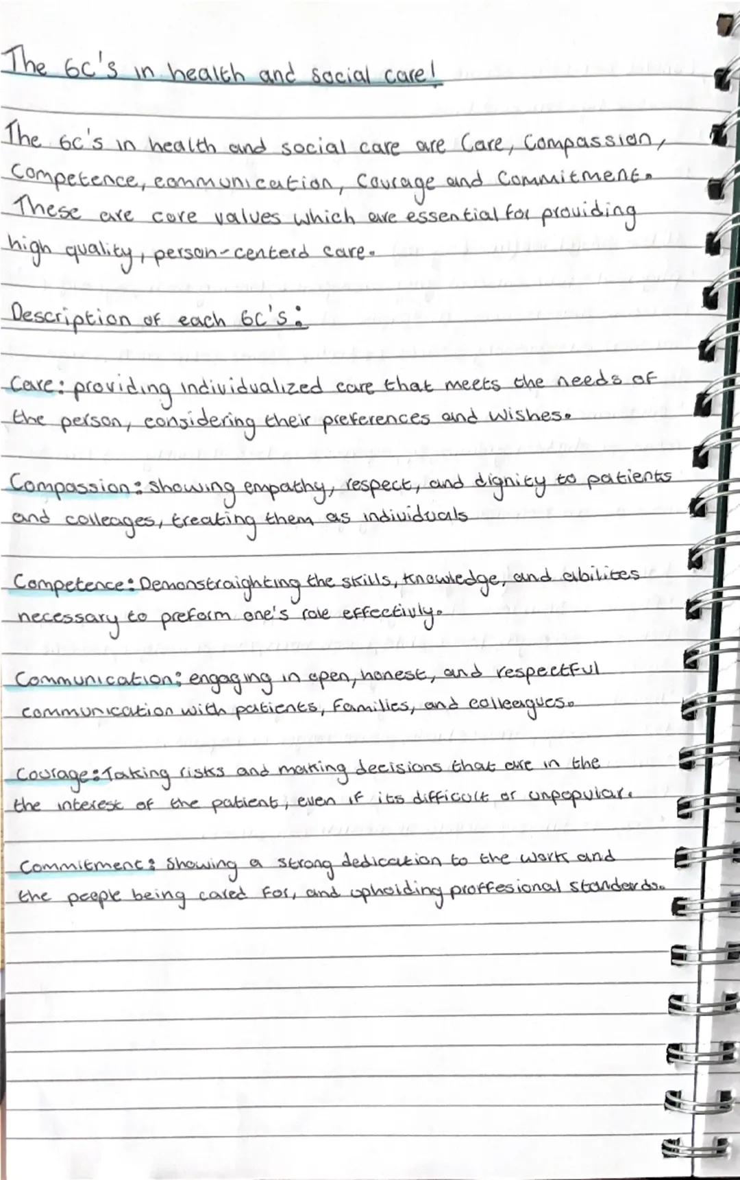 The 60's in health and social care!
The 60's in health and social care are Care, Compassion,
Competence, communication, Courage and Commitme