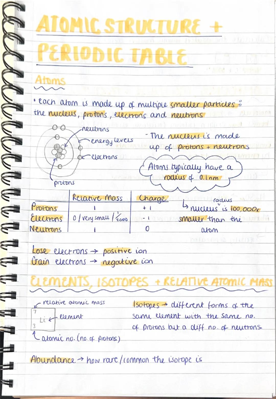 chemistry paper one notes
