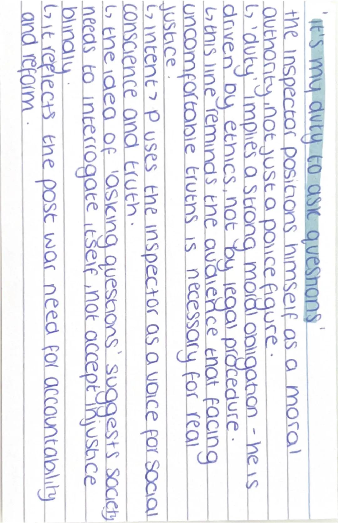 INSPECTOR CALLS

INSPECTOR GOOLE

Quotes
Analysis
Intent

English paper 2 "they will be taught it, in fire, blood and anguish' 
inspector wa