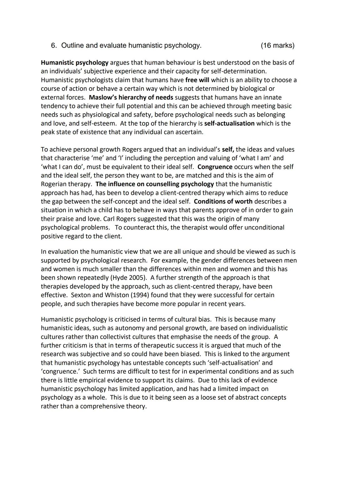 Paper 2 Section A - Approaches in Psychology 3/4

5. Outline and evaluate the psychodynamic approach. (16 marks)

The psychodynamic approach