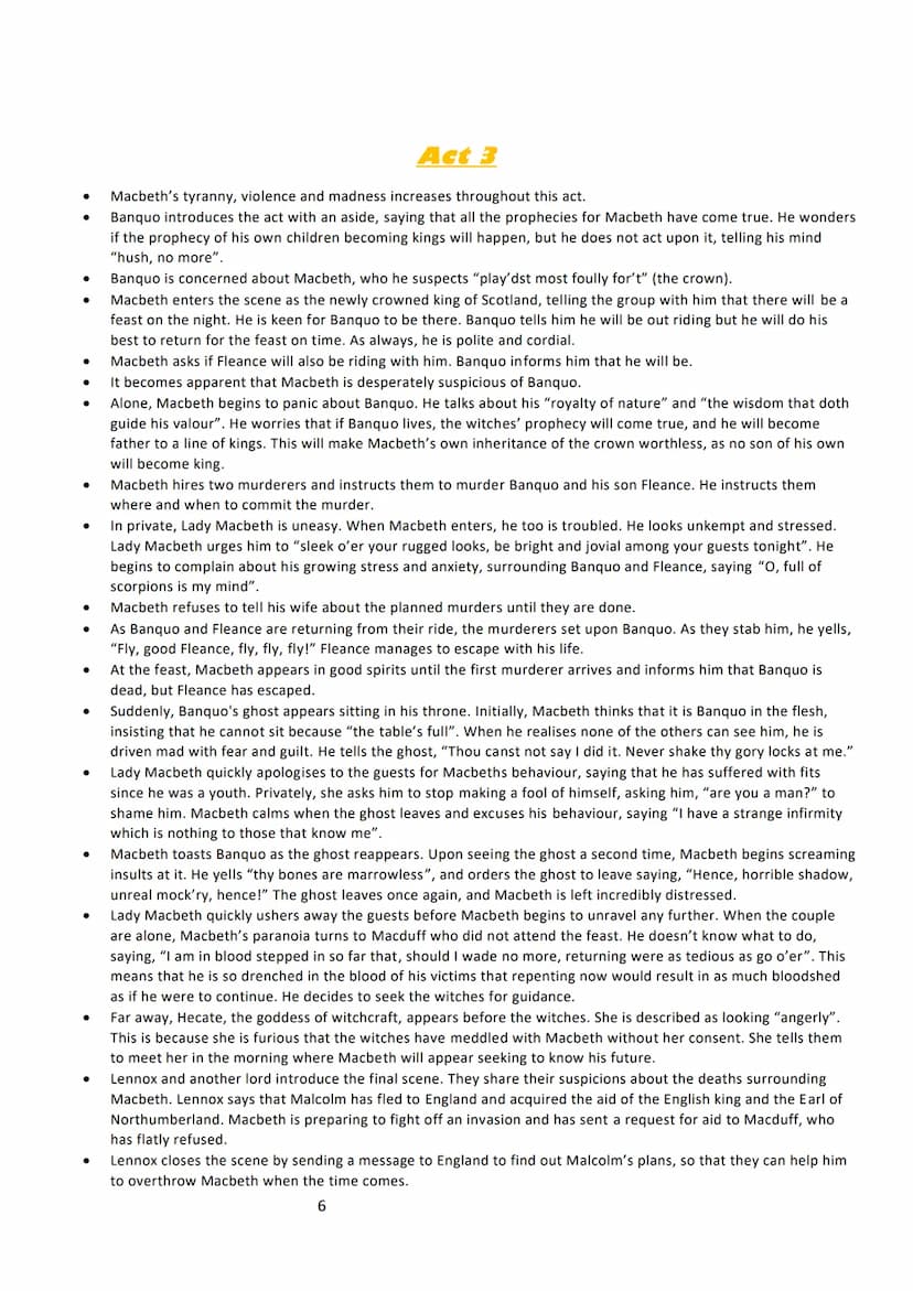 Macbeth
A Complete Guide
1 Plot Overviews - 3
Act 1-4
Act 2 - 5
Act 3 - 6
Act 4 - 7
Act 5-8
Characters -9
Macbeth 10
Lady Macbeth - 11
The W