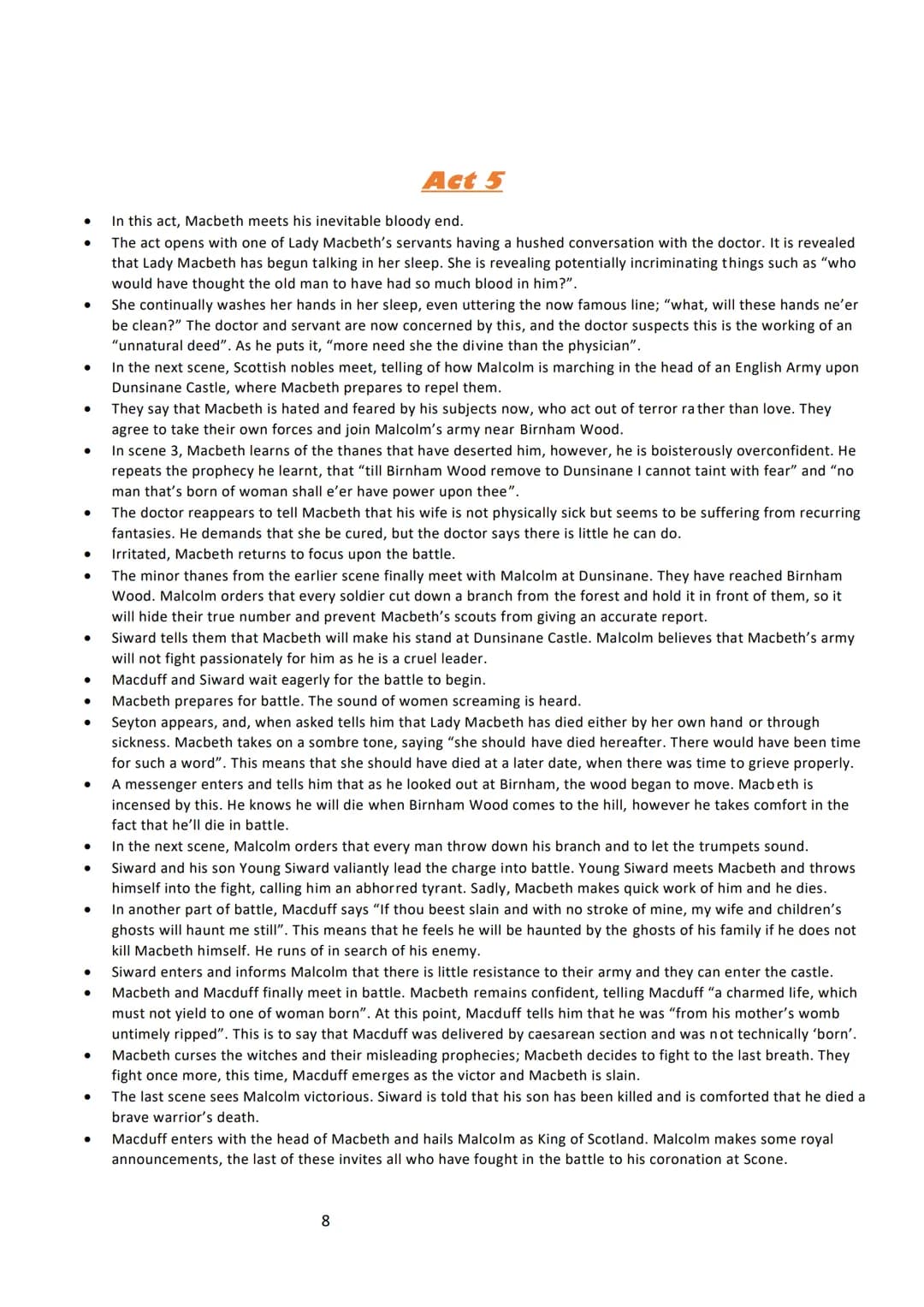 Macbeth
A Complete Guide
1 Plot Overviews - 3
Act 1-4
Act 2 - 5
Act 3 - 6
Act 4 - 7
Act 5-8
Characters -9
Macbeth 10
Lady Macbeth - 11
The W