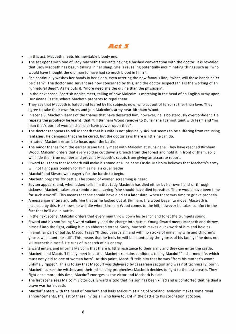 Macbeth
A Complete Guide
1 Plot Overviews - 3
Act 1-4
Act 2 - 5
Act 3 - 6
Act 4 - 7
Act 5-8
Characters -9
Macbeth 10
Lady Macbeth - 11
The W