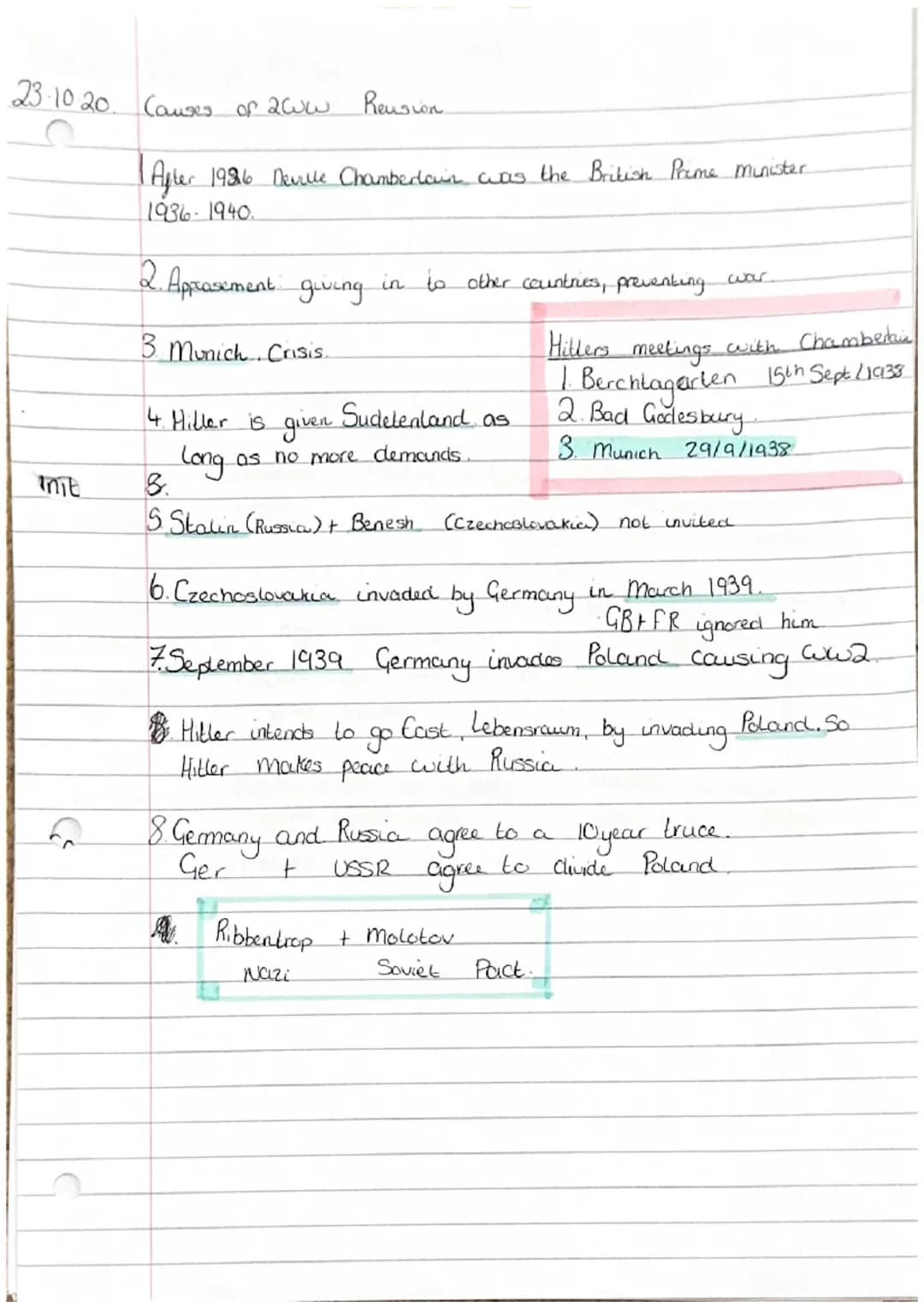 23.10.20. Causes of 2ww.
init
(²
Reusion
After 1936 Deville Chamberlain was the British Prime Minister
1936-1940.
2. Approsement giving
3. M