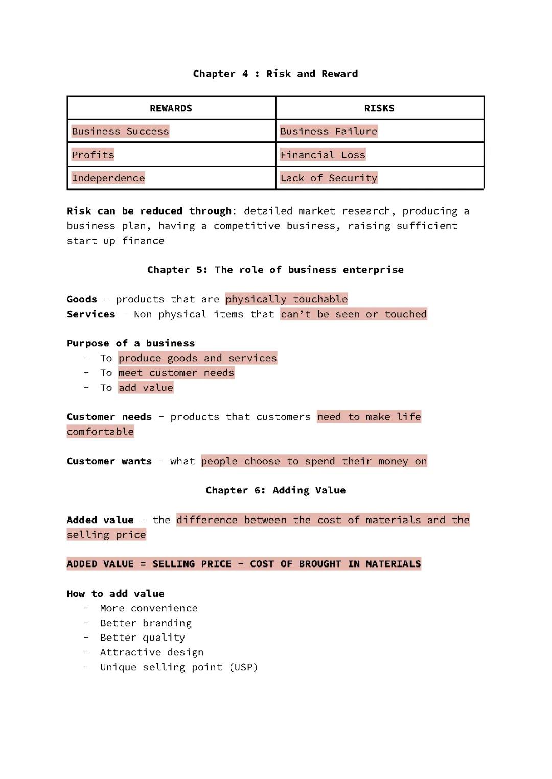 AQA GCSE 2022 Business: Risks and Rewards Explained with Questions, Answers, and Market Research