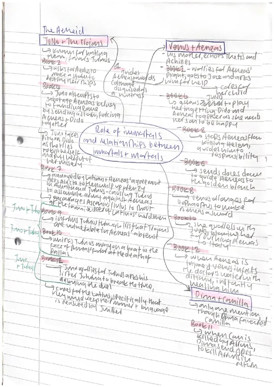 The Aeneid

Juno & The Flojons
- Hem nann for hating
them, fovars Turnus
Book 1
- asks for Aeolus to
Make a
asfaluto
Meir mips
destroy their