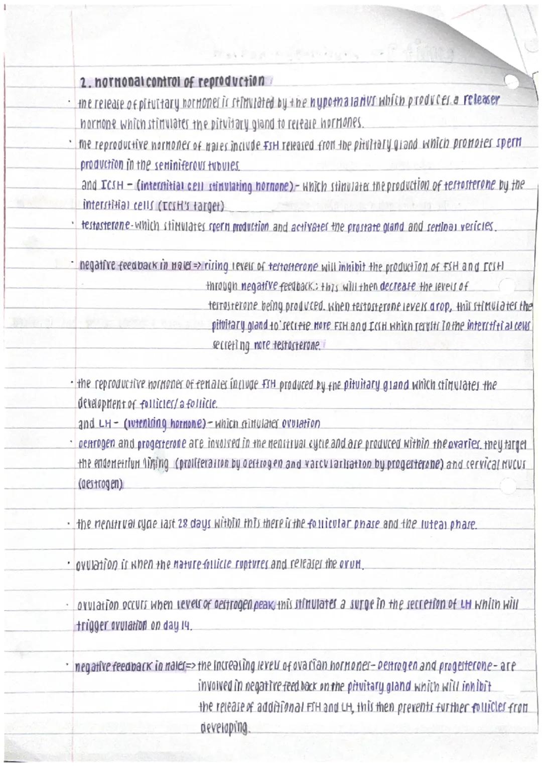 unit 2- physiology - neath

1. ganete production and fertilisation.
- gametes are naploid cells produced from diploid germline cells.
- sper