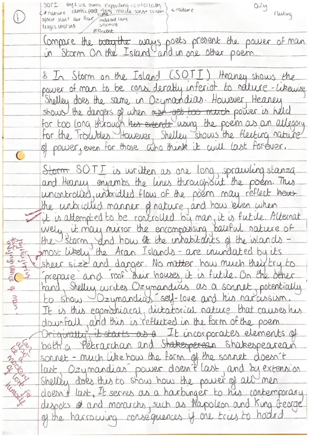 Storm on the Island, Ozymandias, and Exposure: Power and Nature Comparison for Grade 9