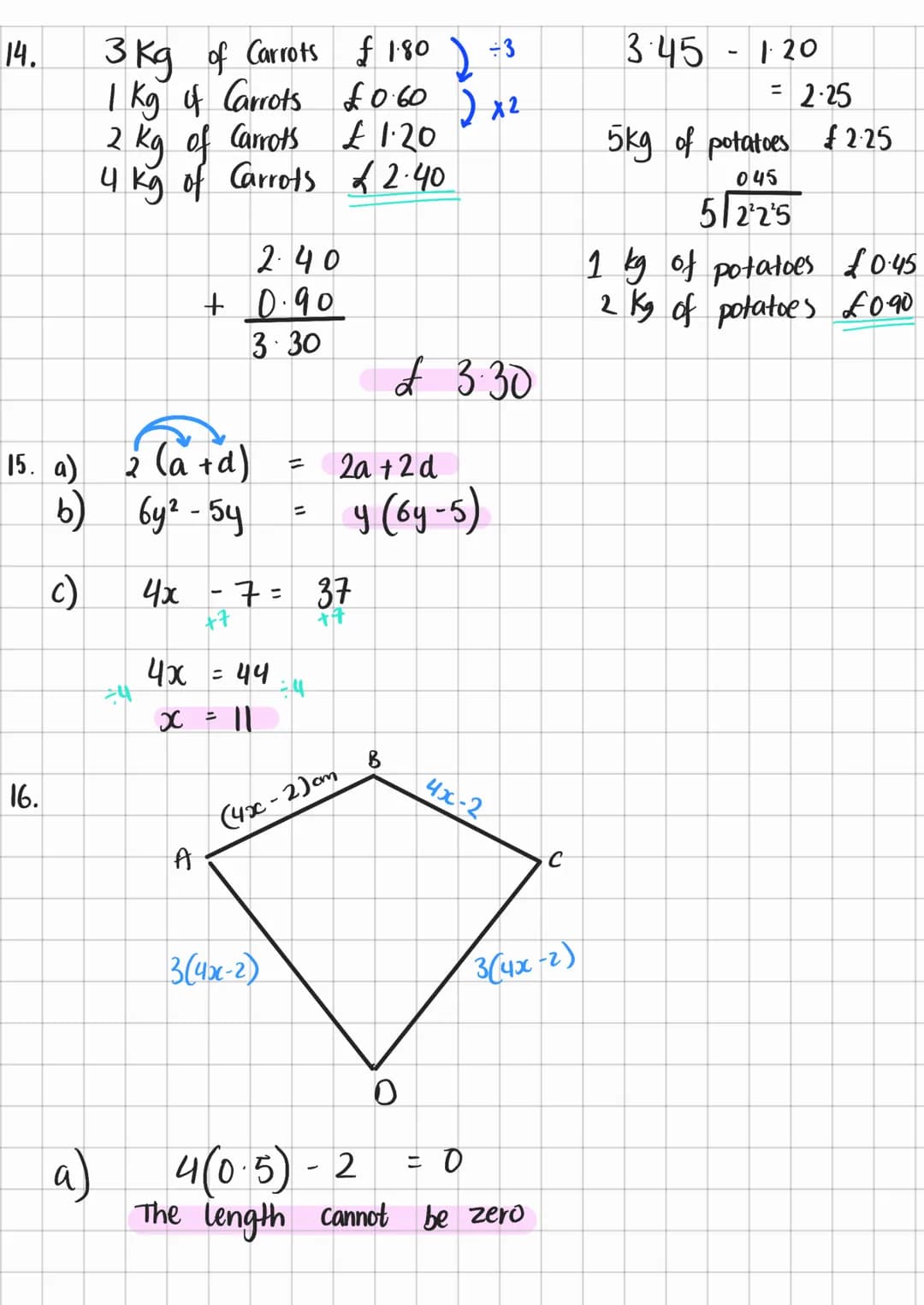 Edexcel Maths Paper 1F Answers
By: Simran
highlighted in pink are final answers
1. 3/10 = 0.3 X 100 = 30%
2.
3.
-10,-7,-2,0, 1,8
9 ÷ 100 = 0