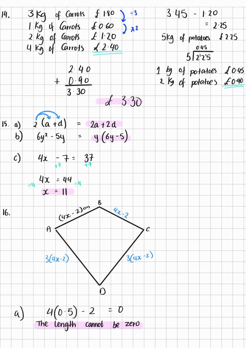 Edexcel Maths Paper 1F Answers
By: Simran
highlighted in pink are final answers
1. 3/10 = 0.3 X 100 = 30%
2.
3.
-10,-7,-2,0, 1,8
9 ÷ 100 = 0