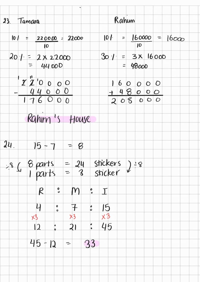 Edexcel Maths Paper 1F Answers
By: Simran
highlighted in pink are final answers
1. 3/10 = 0.3 X 100 = 30%
2.
3.
-10,-7,-2,0, 1,8
9 ÷ 100 = 0